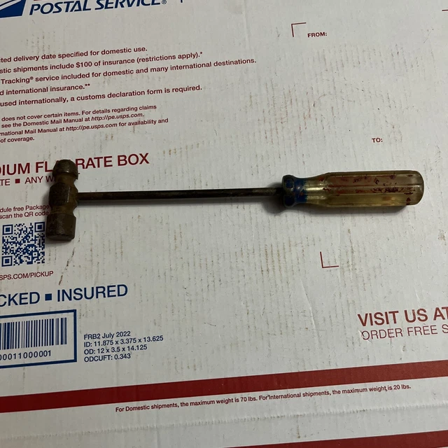 Tiny Ball Peen Hammer 1 3/4” Long Head With Screw Driver Handle Jeweler Crafting