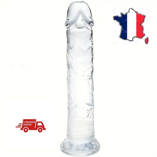 Gode Ventouse Sextoy Réaliste XL Transparent Gode Anal Vaginal Unisexe