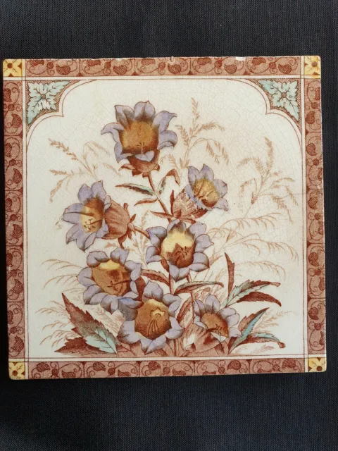 Aesthetic Floral Tint & Print Tile. T & R Boote Ltd. C1895/1905.