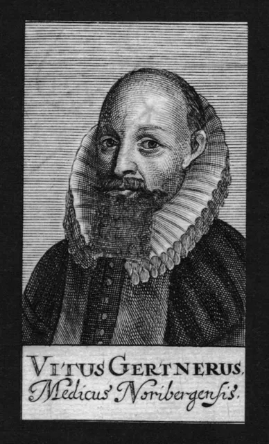 1680 - Vitus Gertnerus Médico Doctor Profesor Nurenberg Grabado Portrait