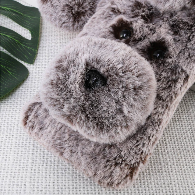 Coque pour téléphone à motifs en peluche douce Mignon hiver de mode Garder 2