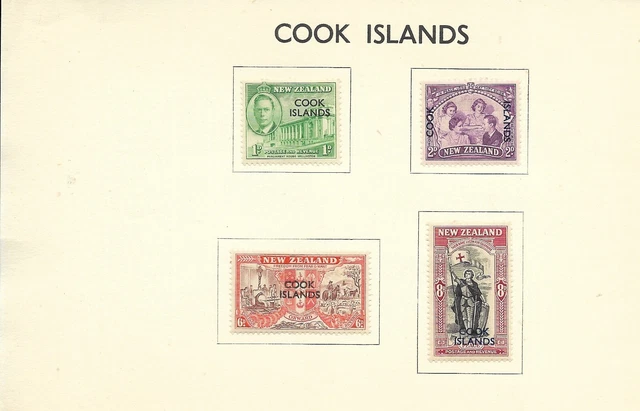 8/6/46 King George V1 Victory & Peace Mint Hinged Cook Islands Stamps