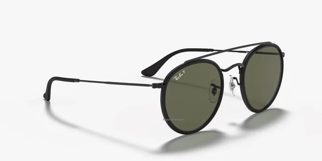 Ray-Ban Sunglasses RB3647N Round Double Black/Green Polarized G-15 Lenses 51mm