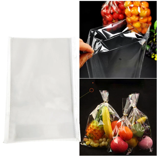 Lot De 100 Sacs D'Emballage Transparents Film Rétractable - 4 Tailles (15x15 Cm à 23x36 Cm) - Pour Cadeaux, Artisanat, Produits - 5