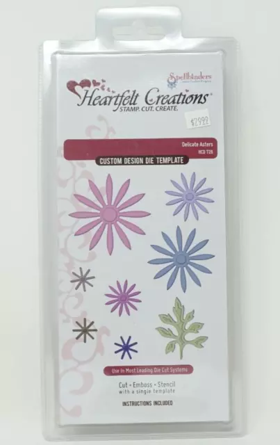 Plantilla de troquel personalizada Spellbinders Heartfelt Creations HCD- 726 delicada Asters