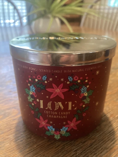 New 1 Bath & Body Works Cotton Candy Champagne Large Scented 3-Wick 14.5 Candle
