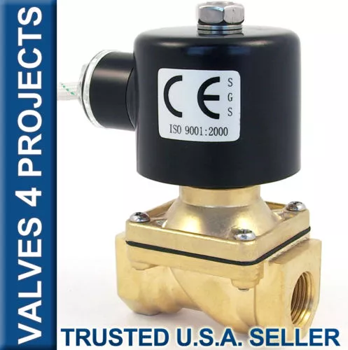 3/8" Electric Solenoid Valve 110/120V AC  FKM/VITON Air Water Fuel... B21V