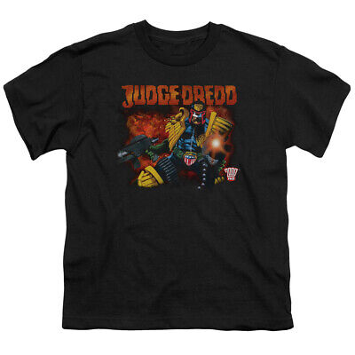 Judge Dredd Through Fire Kids Youth T Shirt Licensed Comic Book IDW Tee Black