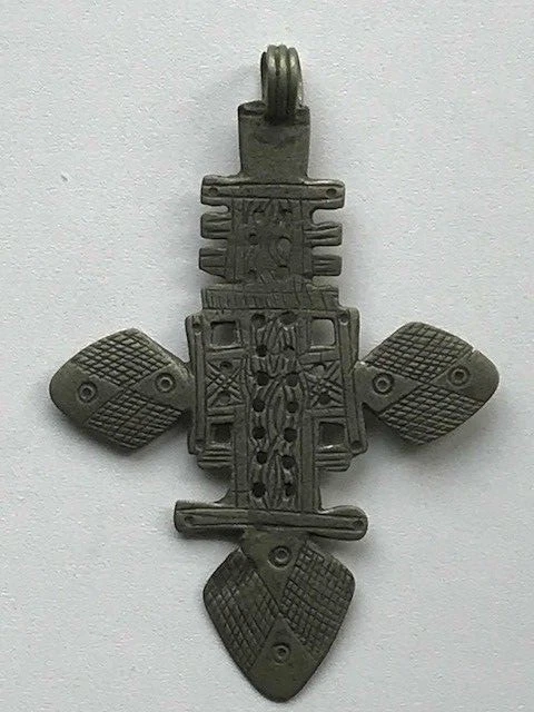 180645 - Old 19th century Ethiopian Coptic Handmade Neck Cross - Ethiopia.