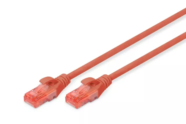 DIGITUS LAN Kabel Cat 6 0,5m RJ45 Netzwerkkabel UTP Cat-6A Cat-5e Rot NEU OVP