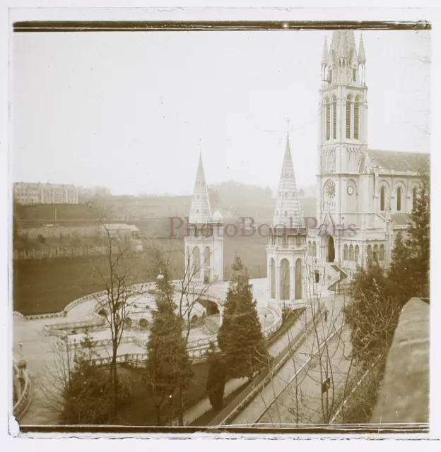 FRANCE Lourdes c1920 Photo Plaque de verre Stereo Vintage V27L6n1