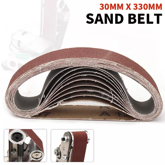 30x330mm Sanding Belts Aluminium Oxide Grit 120-1000 For Belt Sander Abrasive