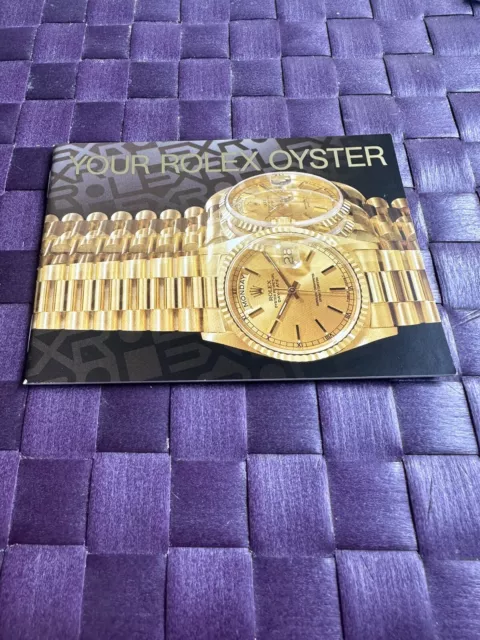 Your Rolex Oyster Booklet Vintage Rare Libricino Rolex raro USA - 2000