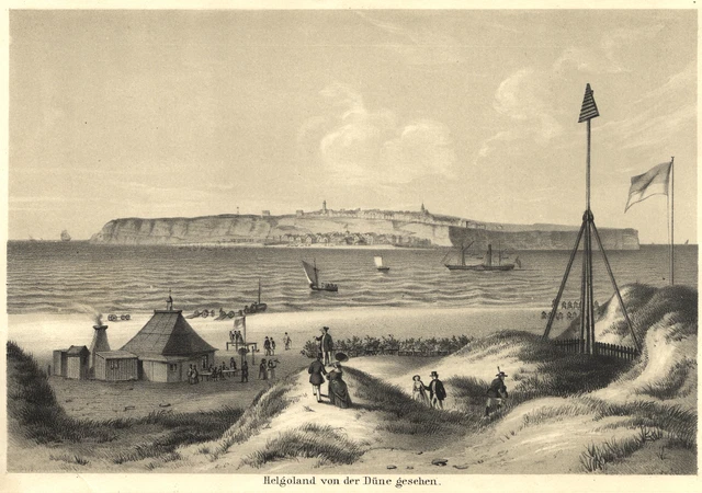 Helgoland Vista General Original Litografía 1860