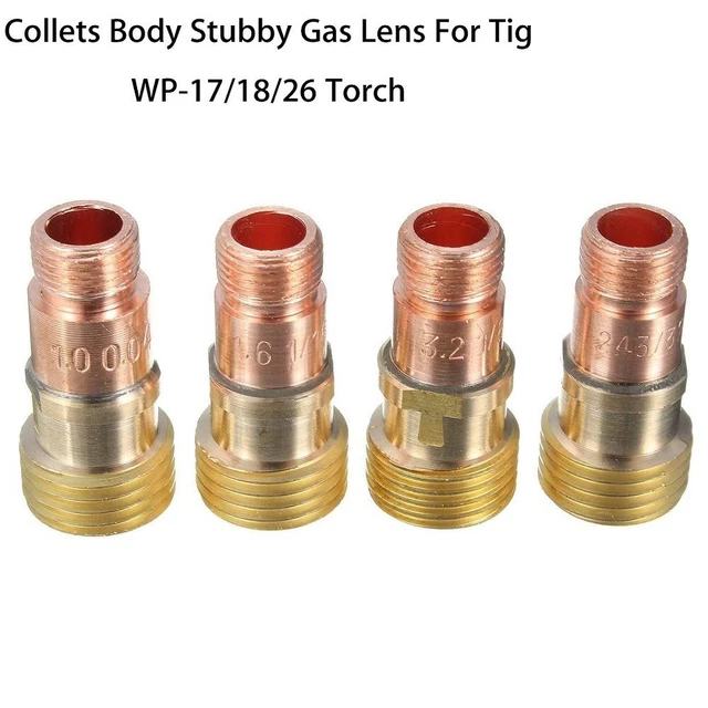 Brass Collets Body Stubby Gas Lens Connector For TIGWP WP-17/18/26 Torch
