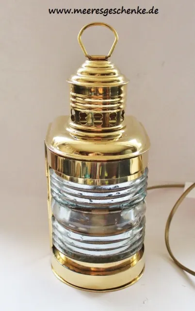 Hänge-Lampe / Schiffslampe Mastlampe ca. 23x11x13 cm  Messing eletr. 230V, E14 2