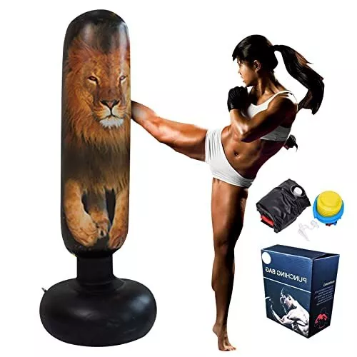 Inflatable Kids Punching Bag - ORULATall 5’ 3” Punching Bags for KidsFree Sta...
