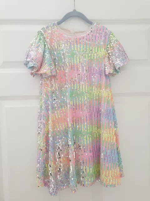 NEXT Girls Sequin Mulitcoloured Party Dress Aged 7 Years