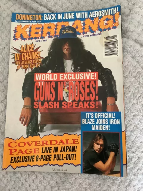 kerrang magazine no 476 January 8 1996 Guns N Roses Aerosmith coverdale