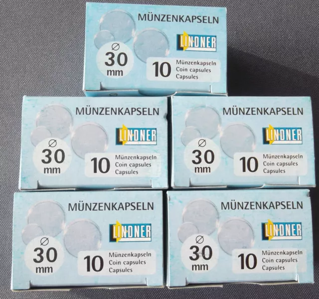 🇫🇷 Lot de 50 capsules pour monnaie diamètre intérieur 30 - LINDNER -