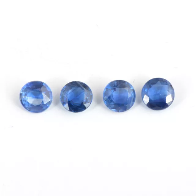 5mm Round cut Natural Blue Kyanite  top quality Loose Gemstone 4 Pcs