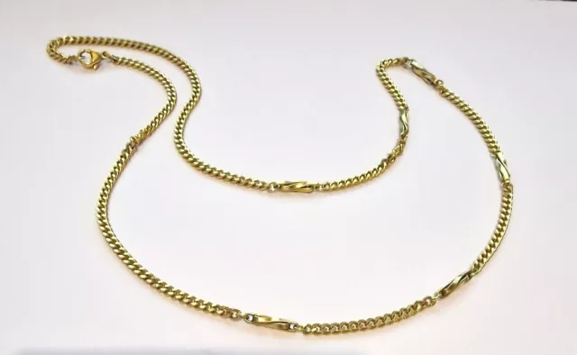 Halskette vergoldet Andreas Daub Gold Double Kettenglieder gedreht Länge 61 cm