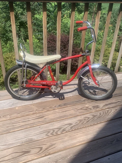VINTAGE ORIGINAL SCHWINN Stringray Pixie Sparkle Banana Seat Bike Red Chrome 249.99 PicClick