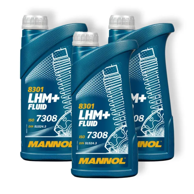 3x 1L Mannol LHM+ Plus Fluid Zentral Hydrauliköl Servoöl PSA B71 DIN 51524-3