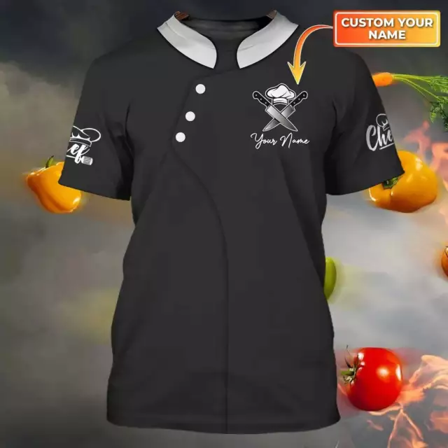 Custom With Name Black Chef Shirt, Tshirt For A Chef, Master Chef Gifts_9267