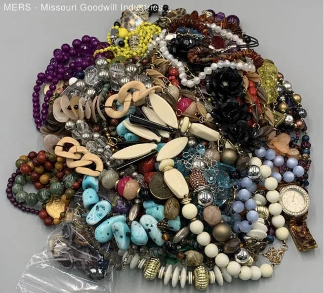 Lot of Acrylic Jewelry - 10 Pounds - Mixed Metal