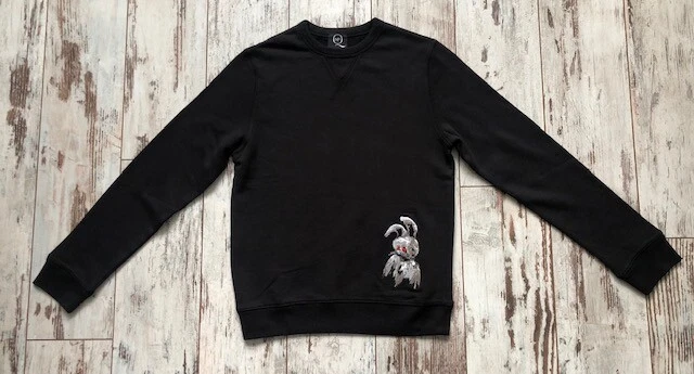MCQ ALEXANDER MCQUEEN Angry Bunny Rabbit Loose Fit Sweatshirt Jumper Grey Rare 89.99 PicClick UK