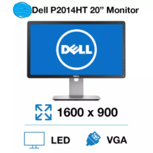 Dell P2014HT 20'' Widescreen Full HD IPS LED Backlit LCD Monitor 16:9 VGA DVI DP