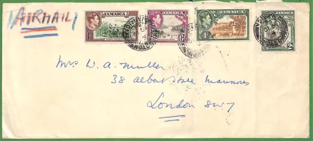 ZA1475 - JAMAICA - POSTAL HISTORY - Oversize AIRMAIL COVER to England  1952