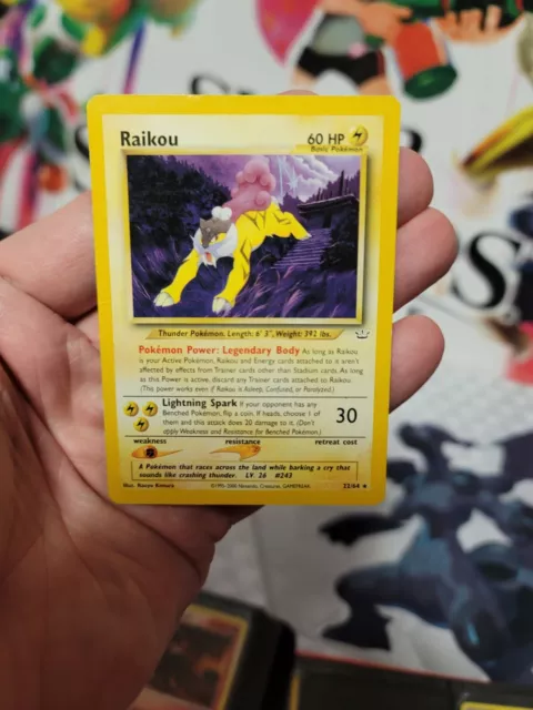 Raikou Pokemon Card Neo Revelation 2000 Nintendo TCG VTG 22/64 Non Holo