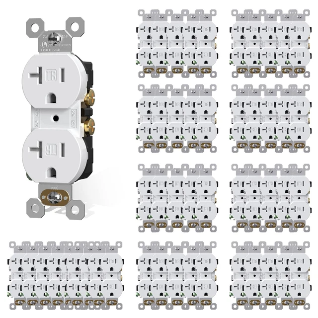 Duplex Electrical Receptacle Outlets, 20Amp 125V Wall Outlet, Residentia