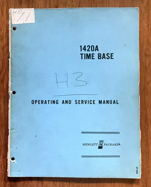 HP 1420A Time Base Operating and Service Manual 1966