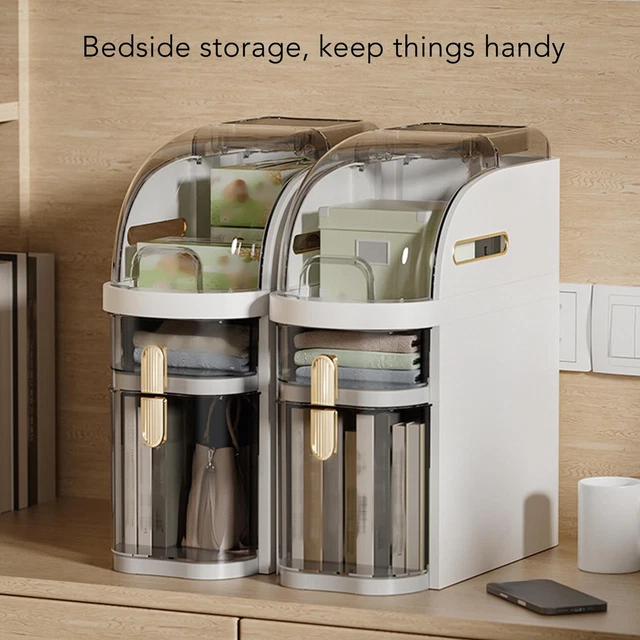 Bathroom Floor Cabinet Vertical Storage Unit With Clear Drawers And Casters