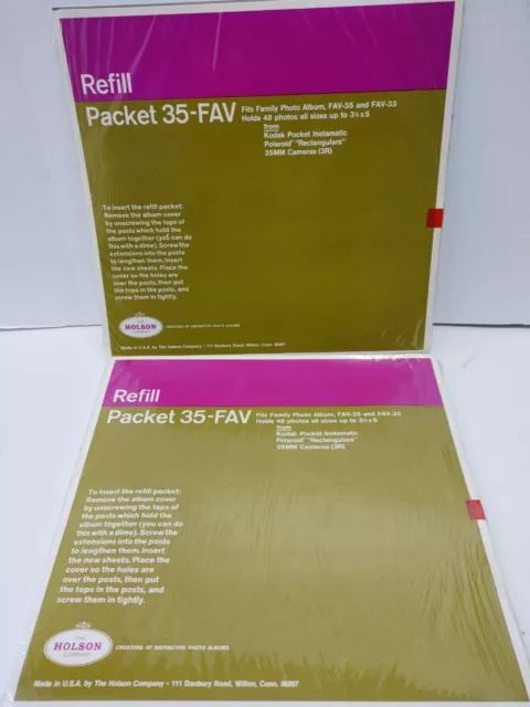 Holson Photo Album Refill Pages 35-FAV 33-FAV Holds 48 Up To 3.5''x5'' (2PK)