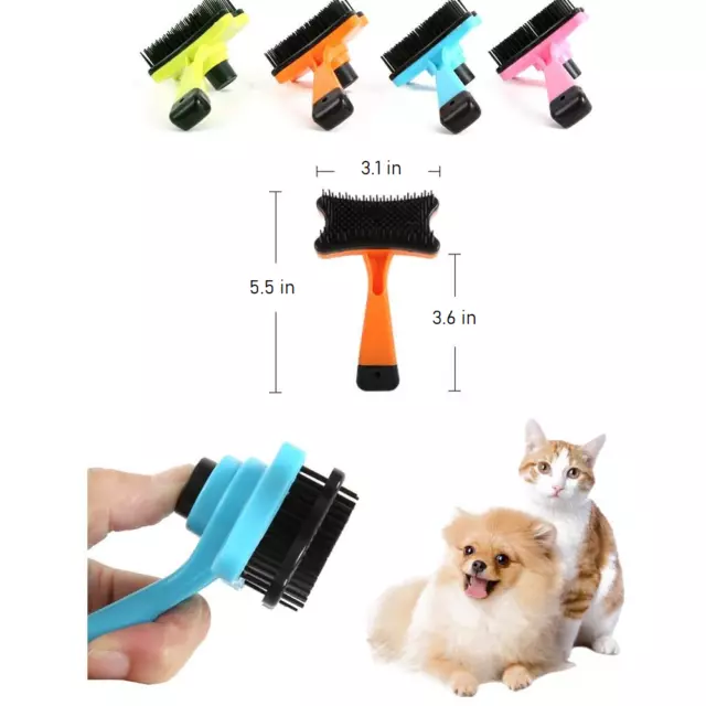 Self Cleaning Dog Cat Slicker Brush Grooming Undercoat Comb Shedding Tool Hair