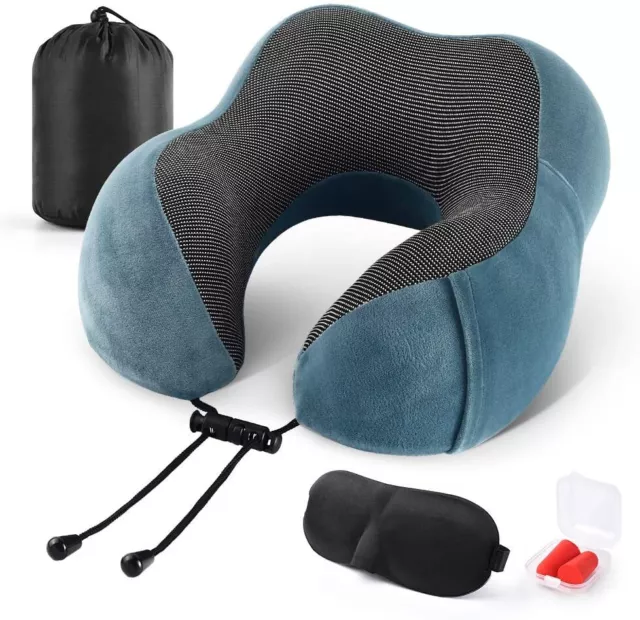 Inflatable Pillow Neck Travel Pillow 100% Memory Foam Pillow for Car Airplane