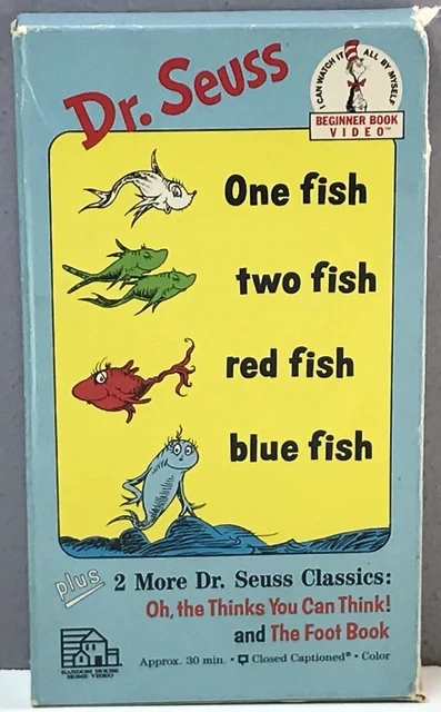 DR. SEUSS ONE Fish Two Red Blue Think Foot Book VHS Video Slipcover ...
