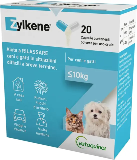 Zylkene Mangime Complementare | Gatti E Cani Fino a 10 Kg | Rilassante per Situa