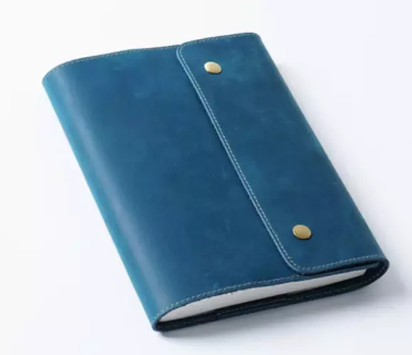 book cover notebook jacket slipcase bag pocket holder cow Leather blue W721