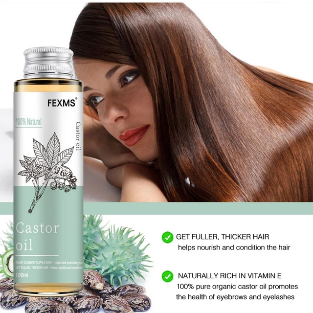 Aceite portador puro de aceite de ricino para piel, crecimiento del cabello, 1 pieza masaje R7Y1