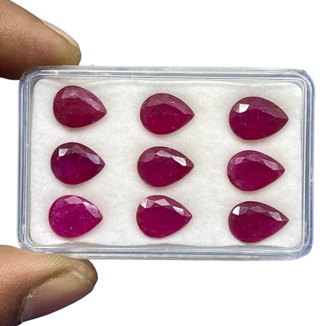 Pendentif Rubis Rouge Naturel 24 Carats - Coupe Poire - Argent 925 Solide - Certification AGL - Gravitygems