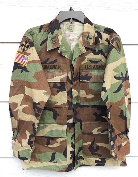 VINTAGE US ARMY Combat Woodland Camo Jacket Hot Weather Coat-4th ID ...