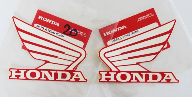 Honda Genuine Wing Fuel Tank Decal – 90mm, Dark Silver & Gunpowder Black (Original OE)