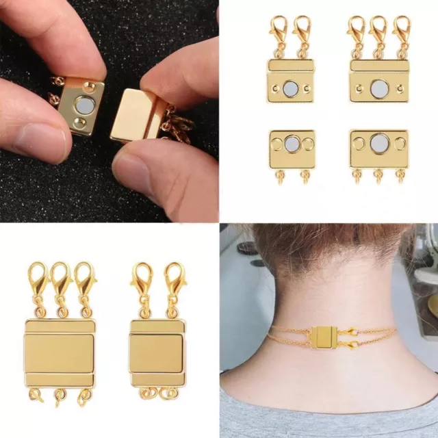 Layered Necklace Spacer Clasp, 3 Strand Multi Necklace Layering Clasp  Multistrands Necklace Separator Connectors, 2pcs D