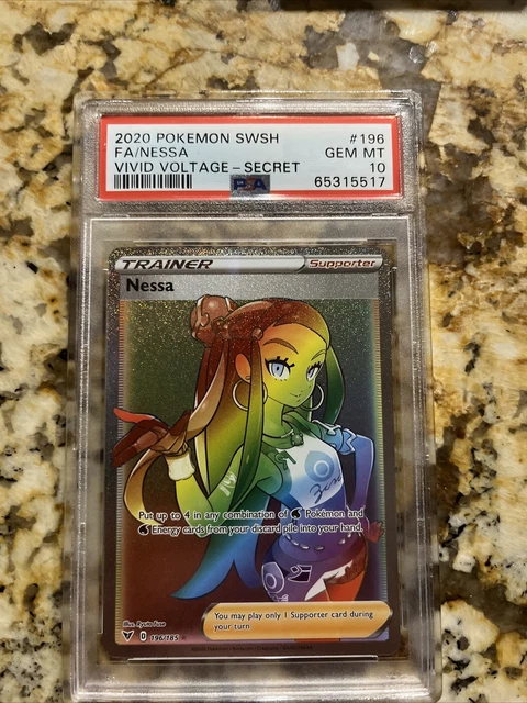rainbow nessa pokemon card Nessa 196/185 Rainbow Secret Rare Holo Vivid Voltage Pokemon Card Near Mint