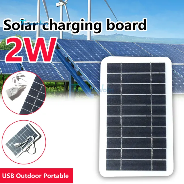 Cargador de teléfono móvil portátil USB salida de panel solar exterior 5V 2W